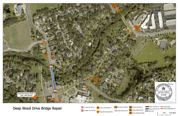 Deep Wood Drive bridge closed July 15-18