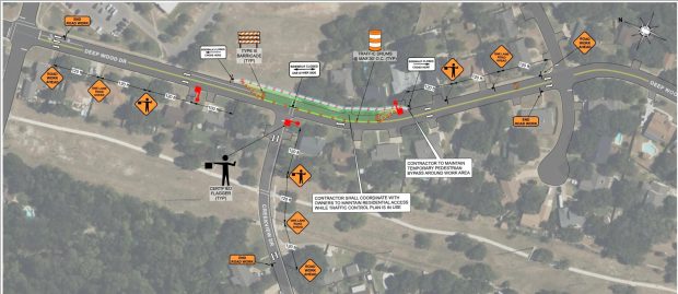 Deep Wood Drive lane closures planned Sept. 3-6