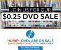 Friends’ $0.25 DVD Sale at RRPL